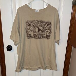 Delta Tan Cowboy Graphic Short Sleeve Tee